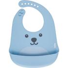 Babador de Silicone Gumy com Porta Migalhas Azul Buba 12092