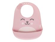 Babador de Silicone para Bebê Buba Com Pega Migalhas Cata Migalhas Gumy Azul Verde Rosa