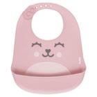 Babador em silicone com pega-migalhas gumy buba - rosa