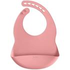 Babador em Silicone com pega-migalhas Rosa - Buba