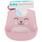 Babador Em Silicone Com Pega Migalhas Rosa Menina Buba