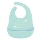 Babador Impermeável infantil de silicone com bolso pega migalhas ajuste bebe