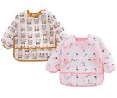 Babador Manga Longa Blw Kit 2unds Flamingo Ursinho Infantil