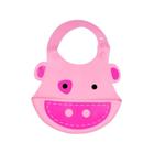 Babador Para Bebê Infantil Silicone Porquinho Rosa com bolso cata-migalhas Kababy - 1037F