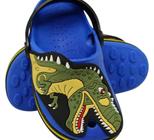 Babuche Infantil Masculino Dinossauro T-Rex azul Fachetado