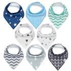 Baby Bandana Drool Bibs for Boys and Girls, 8 Pack Bib Set com Snaps para Baba, Dentição e Alimentação, Macio e Absorvente, Item de Chá de Bebê para Recém-Nascido - KiddyStar