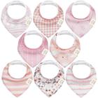 Baby Bandana Drool Bibs KeaBabies Organic, pacote com 8 unidades para meninas