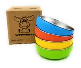 Baby Bowls WeeMoose Premium 304 em aço inoxidável, conjunto de 4