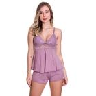 Baby Doll Microfibra e Renda Short Doll Pijama Confortável Sem Bojo Estilo Sedutor - ES201