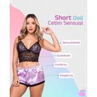 Baby Doll Pijamas Feminino Short Dool Cetim Sensual Renda Luxo