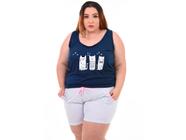 Baby Doll Plus Size Malha Pijama Regata Confortável