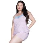 Baby Doll Plus Size Vekyo Feminino Liganete Estampado Roupa de Dormir