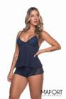 Baby Doll Renda Sensual Short Liganete Conforto Atacado Feminina Conjunto Lingerie Gabi Blogueirinha Dormir Atacado Luxo