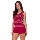 Baby Doll Short Doll Viscolycra Listrada Sem Bojo Conforto Estilo Sedutor - ES226