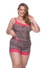 Baby Dooll Plus Size Pijama de Liganete com Renda Short Doll Lingerie Moda Intima Verão Dormir Feminina Atacado