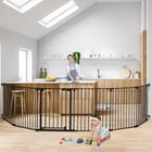 Baby Gate COMOMY 150 extra largo com porta de 30 cm de altura, preto