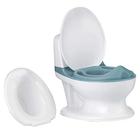 BABY JOY Banheiro de treinamento de potty realista, banco de penico para crianças & crianças c/Flushing Sounds & Built-in Wipe Compartment, Splash Guard for Simple Cleaning, Ergonomic (Azul)