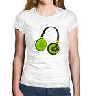 Baby Look Algodão Headphone Verde - Foca na Moda