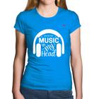 Baby Look Algodão Music in my head - Foca na Moda