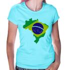 Baby Look Bandeira Brasil Mapa - Foca na Moda