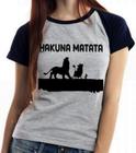 Baby look blusa feminina ou Camiseta unissex Rei Leão Hakuna Matata