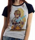 Baby look blusa feminina ou Camiseta unissex Star Wars Luke Skywalker