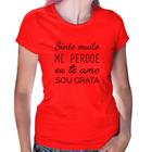Baby Look Ho'oponopono - Sinto muito, me perdoe, eu te amo, sou grata - Foca na Moda