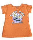 Baby Look Plus Size Margaridas Happy Mind Happy Life Tshirt BM