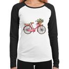 Baby Look Raglan Bicicleta Vintage Romântica Manga Longa - Foca na Moda