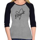 Baby Look Raglan Blessed Heart Manga 3/4 - Foca na Moda