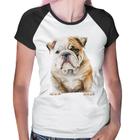 Baby Look Raglan Bulldog-Inglês - Foca na Moda