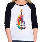 Baby Look Raglan Contra Baixo Watercolor Manga 3/4 - Foca na Moda