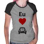 Baby Look Raglan Eu amo fusca - Foca na Moda