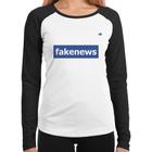 Baby Look Raglan fakenews Manga Longa - Foca na Moda