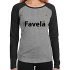 Baby Look Raglan Favela Manga Longa - Foca na Moda