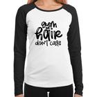 Baby Look Raglan Gym Hair Don't Care Manga Longa - Foca na Moda