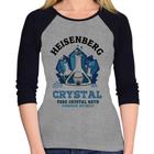 Baby Look Raglan Heisenberg Crystal Manga 3/4 - Foca na Moda