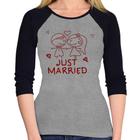 Baby Look Raglan Just Married Manga 3/4 - Foca na Moda