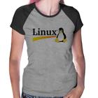 Baby Look Raglan Linux - Foca na Moda