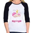 Baby Look Raglan Mãe de uma menina Manga 3/4 - Foca na Moda