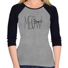 Baby Look Raglan Meow Manga 3/4 - Foca na Moda