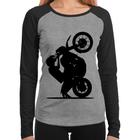 Baby Look Raglan Moto Grau XT 660 Manga Longa - Foca na Moda