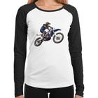 Baby Look Raglan Motocross Manobra Freestyle Manga Longa - Foca na Moda