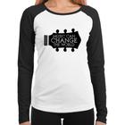 Baby Look Raglan Music Can Change The World Manga Longa - Foca na Moda