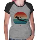 Baby Look Raglan Nadadora Vintage Sunset - Foca na Moda