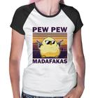 Baby Look Raglan Pew Pew Madafakas - Foca na Moda