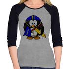 Baby Look Raglan Pinguim Salva Vidas Manga 3/4 - Foca na Moda