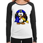 Baby Look Raglan Pinguim Salva Vidas Manga Longa - Foca na Moda