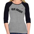 Baby Look Raglan Quebrado Manga 3/4 - Foca na Moda