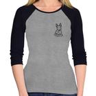 Baby Look Raglan Quem abandona cachorro é cuzão Manga 3/4 - Foca na Moda